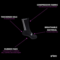 Grippy Black Football Grip Socks