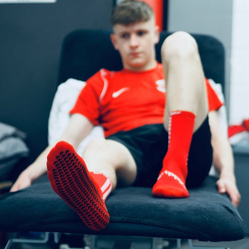 Grippy Red Football Grip Socks